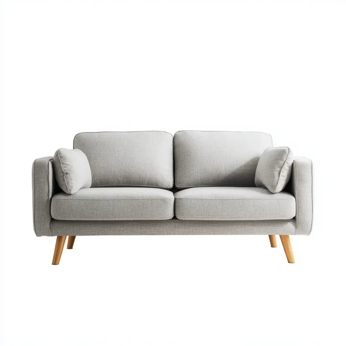 Divano 2 posti grigio chiaro 180 x 82 x 84 cm in poliestere rettangolare