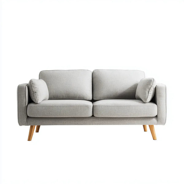 Divano 2 posti grigio chiaro 180 x 82 x 84 cm in poliestere rettangolare