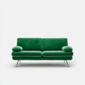 Divano 2 posti verde in velluto di poliestere rettangolare 170 x 85 x 83 cm