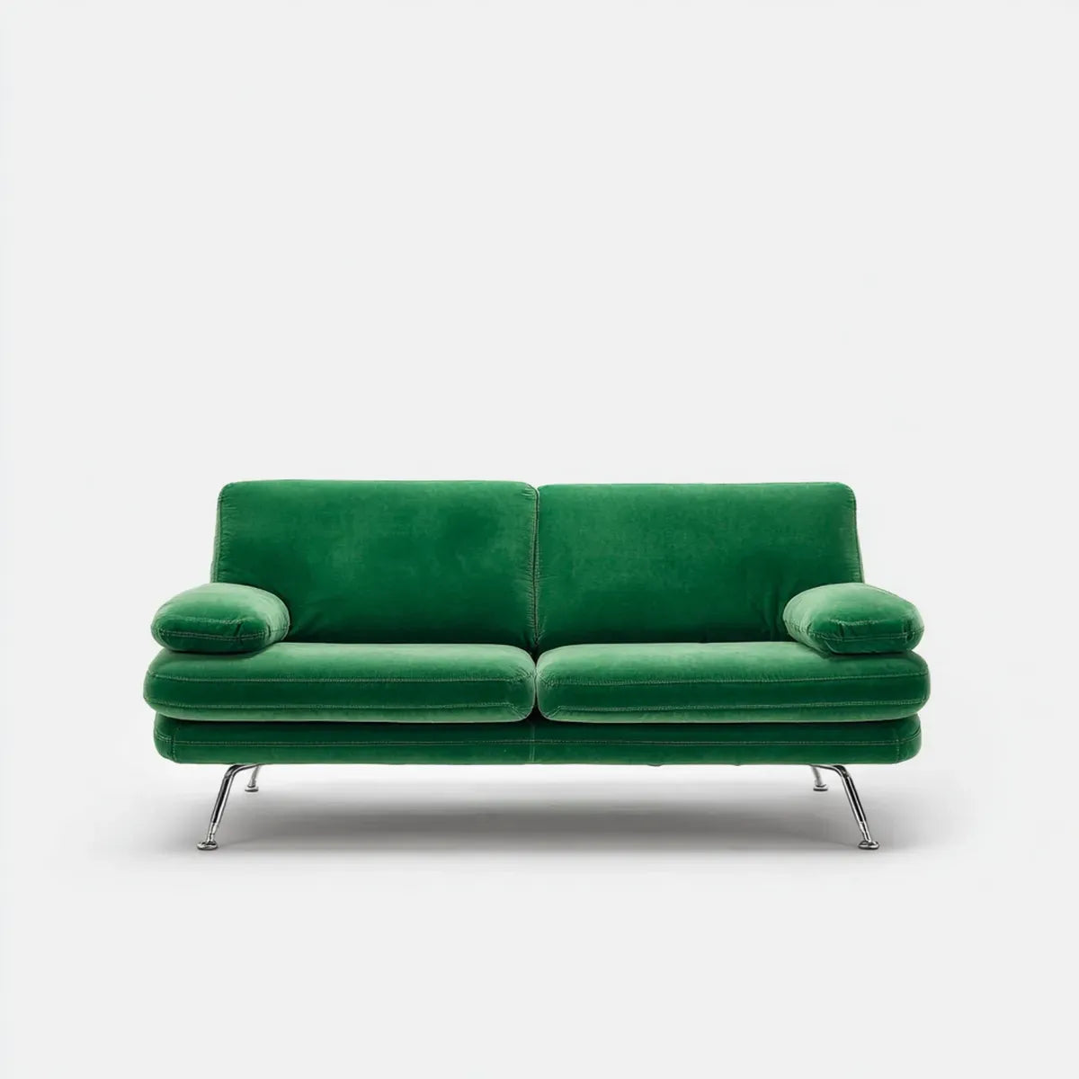Divano 2 posti verde in velluto di poliestere rettangolare 170 x 85 x 83 cm