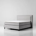 Letto matrimoniale imbottito grigio 160 x 200 cm in poliestere rettangolare con materasso