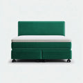 Letto matrimoniale contenitore verde 160 x 200 cm in velluto di poliestere rettangolare con materasso