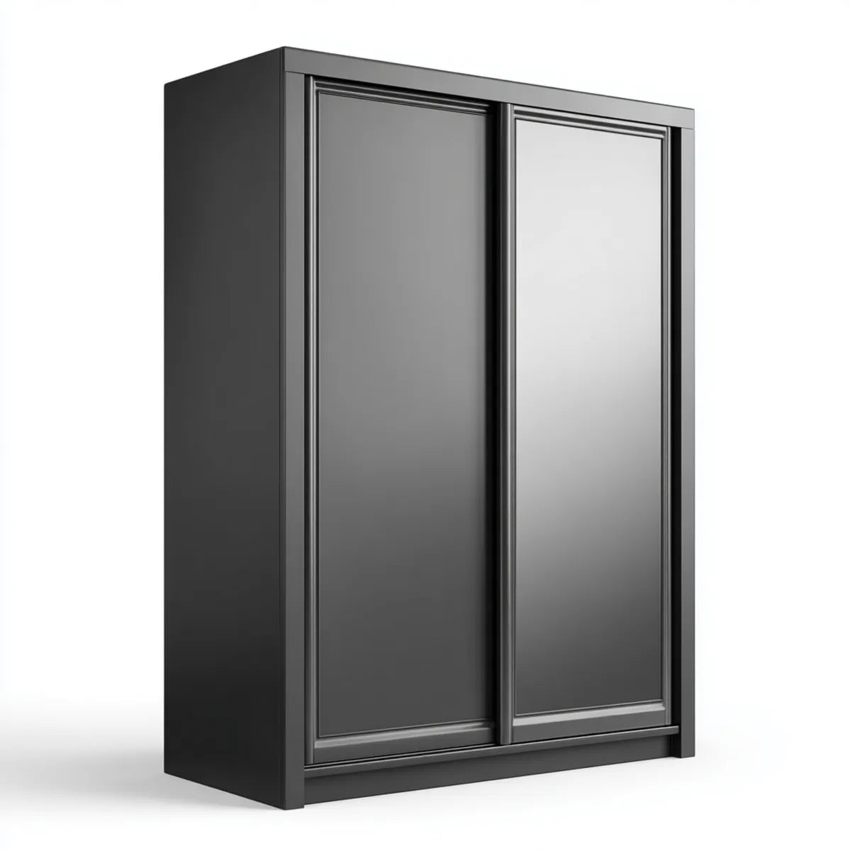 Armadio guardaroba a 2 ante scorrevoli nero 120 x 60 x 200 cm in pannello truciolare rettangolare