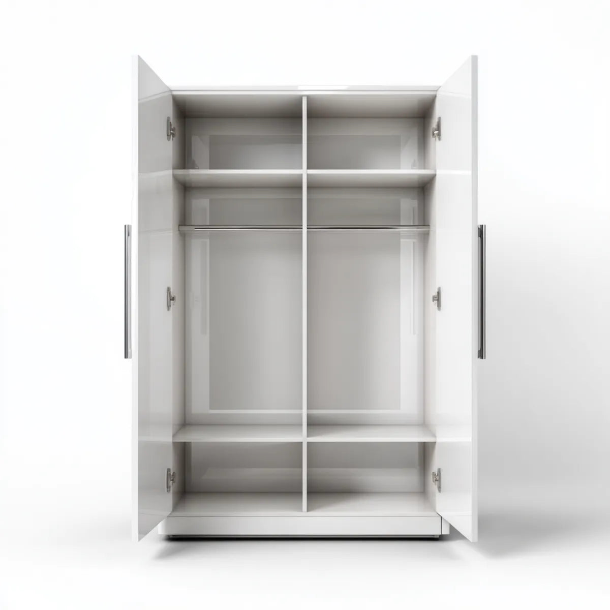 Armadio guardaroba 2 ante bianco 100 x 52 x 200 cm in pannello truciolare melaminico rettangolare