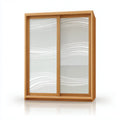 Armadio guardaroba a 2 ante scorrevoli rovere con pannelli in vetro 120 x 60 x 200 cm