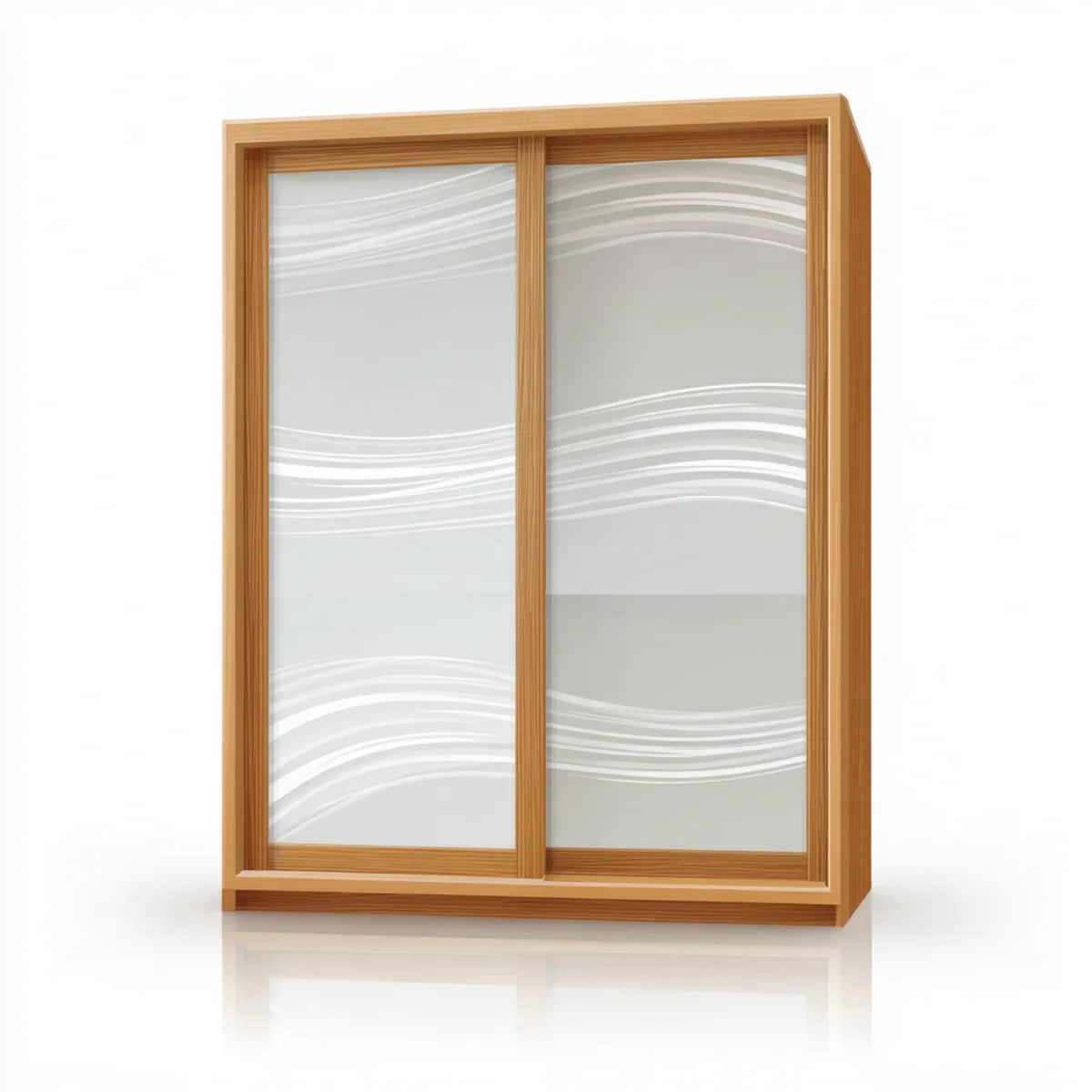 Armadio guardaroba a 2 ante scorrevoli rovere con pannelli in vetro 120 x 60 x 200 cm