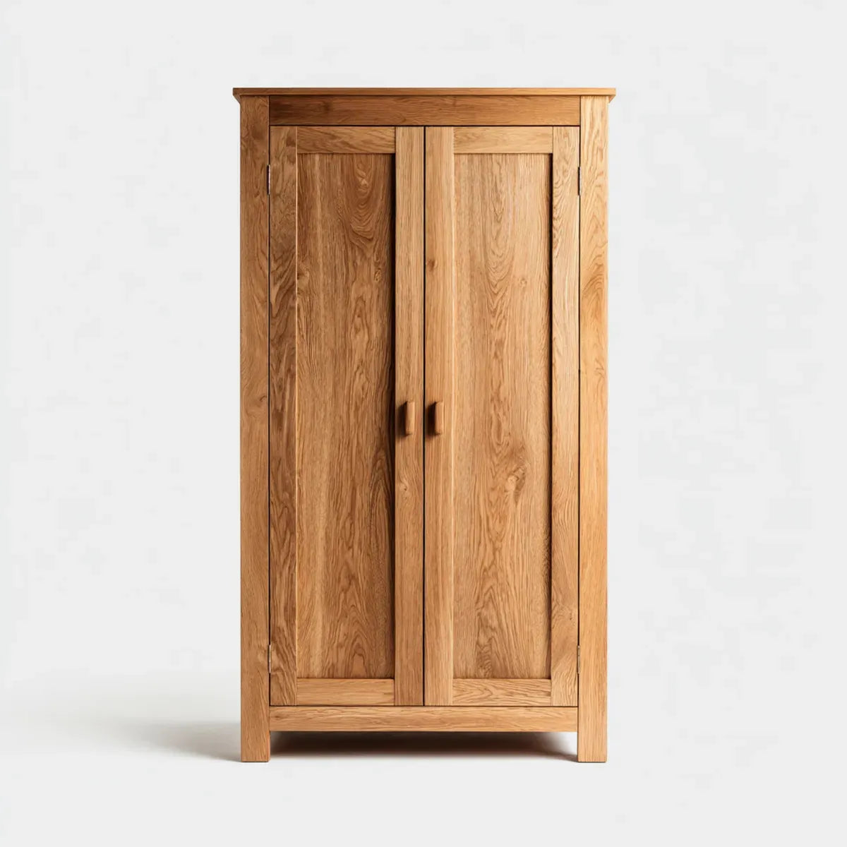 Armadio guardaroba a 2 ante in rovere massello naturale 100 x 55 x 190 cm rettangolare