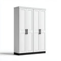 Armadio guardaroba 4 ante bianco rettangolare 160 x 52 x 200 cm in pannello truciolare nobilitato