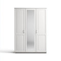 Armadio guardaroba 3 ante bianco con specchio 120 x 52 x 190 cm in pannello truciolare nobilitato