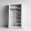 Armadio guardaroba bianco a 2 ante battenti in MDF rettangolare 100 x 50 x 200 cm